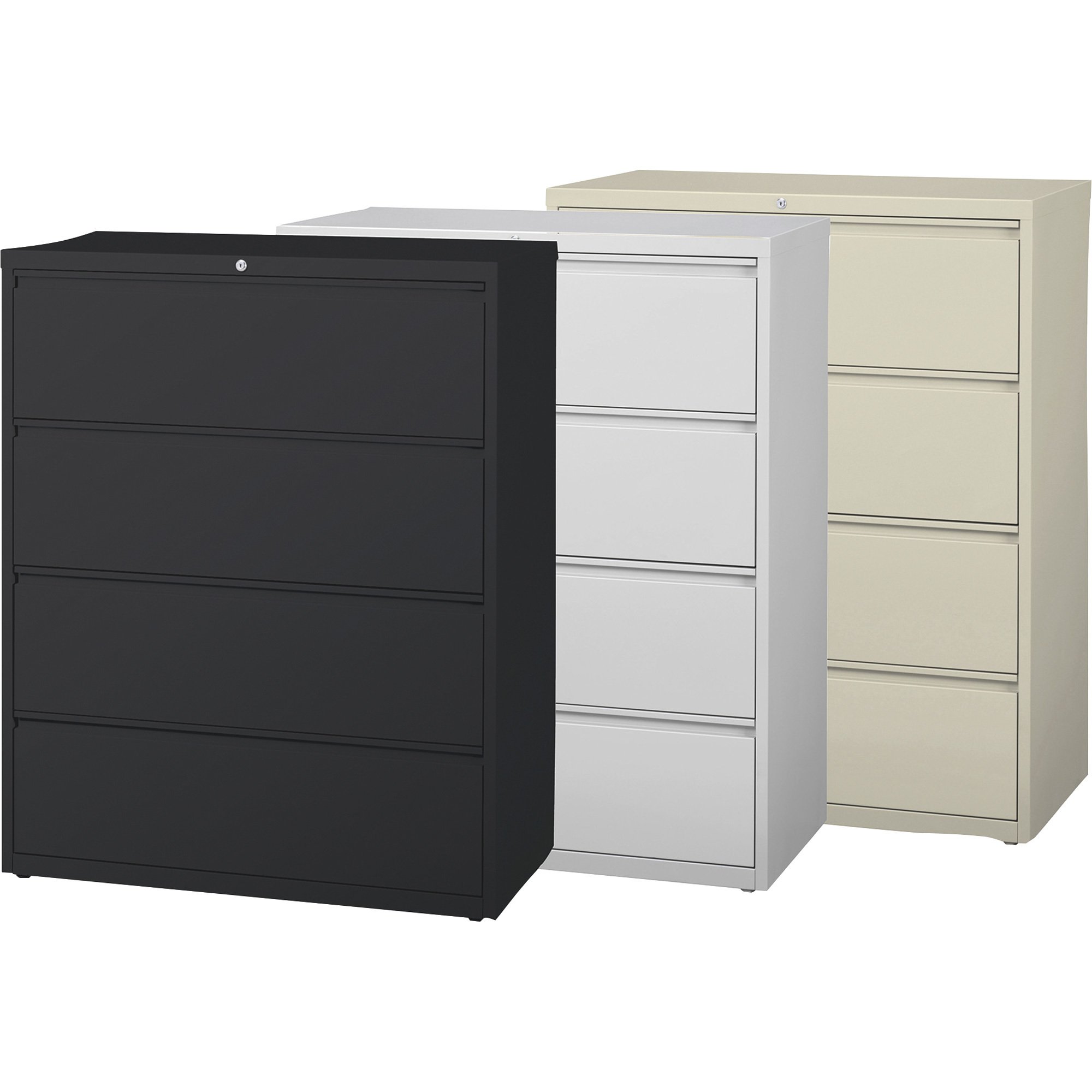 Hirsh Industries 4-Drawer Cabinet for Letter-, Legal- or A4-Size Files — 42in.W x 18 5/8in.D x 52 1/2in.H
